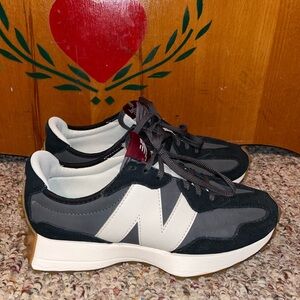 New Balance Women’s Black and White 327 Sneakers